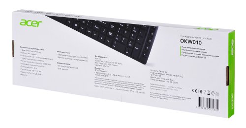 Клавиатура Acer OKW010 черный USB slim Multimedia фото 2