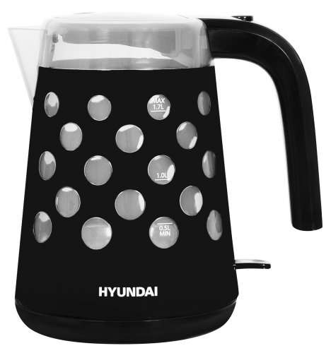 Чайник электрический Hyundai HYK-G2012 1.7л. 2200Вт черный/прозрачный (корпус: пластик) фото 5