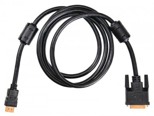 Кабель Buro HDMI-19M-DVI-D-1.8M HDMI (m) DVI-D (m) 1.8м феррит.кольца черный фото 2