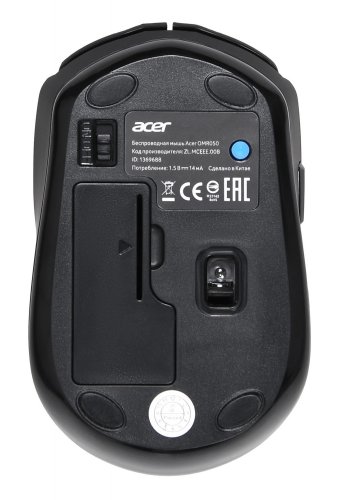 Мышь Acer OMR050 черный оптическая (1600dpi) беспроводная BT/Radio USB (6but) фото 2