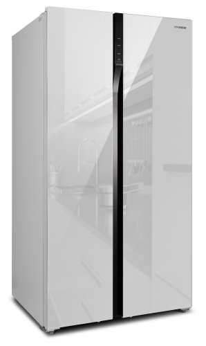 Холодильник Hyundai CS5003F белое стекло (двухкамерный) фото 2