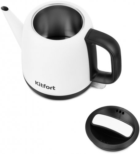 Чайник электрический Kitfort KT-6112 1л. 1630Вт белый/черный (корпус: нержавеющая сталь) фото 5
