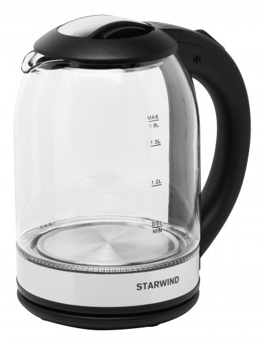 Чайник электрический Starwind SKG2051 1.8л. 1800Вт черный/серебристый (корпус: стекло) фото 9