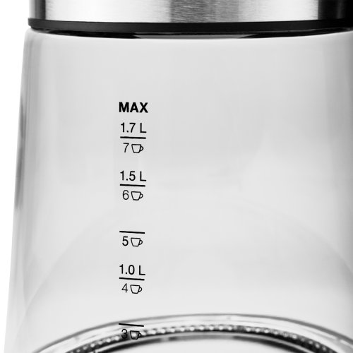 Чайник электрический Hyundai HYK-G3026 1.7л. 2200Вт серебристый/черный (корпус: стекло) фото 4
