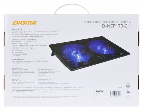Подставка для ноутбука Digma D-NCP170-2H 17"290x270x25мм 2xUSB 2x 160ммFAN 700г черный фото 10