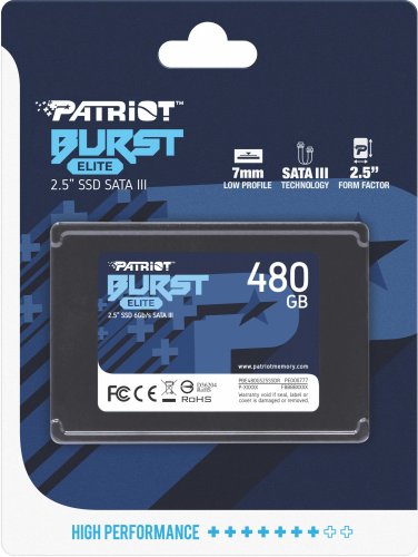Накопитель SSD Patriot SATA III 480Gb PBE480GS25SSDR Burst Elite 2.5" фото 6