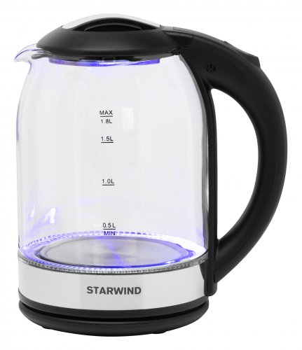 Чайник электрический Starwind SKG2051 1.8л. 1800Вт черный/серебристый (корпус: стекло) фото 6