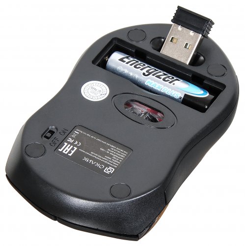 Мышь Оклик 585MW черный оптическая (1600dpi) беспроводная USB для ноутбука (7but) фото 7