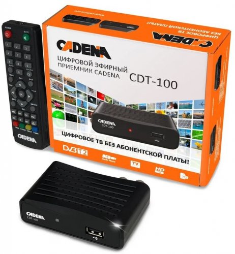 Ресивер DVB-T2 Cadena CDT-100 (TC) черный фото 5