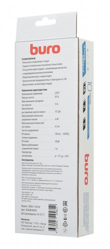Сетевой фильтр Buro 500SH-3-SW-W 3м (5 розеток) белый (коробка) фото 5