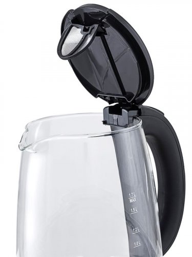Чайник электрический Kitfort КТ-619 1.7л. 2200Вт серебристый/черный (корпус: нержавеющая сталь/стекл фото 5