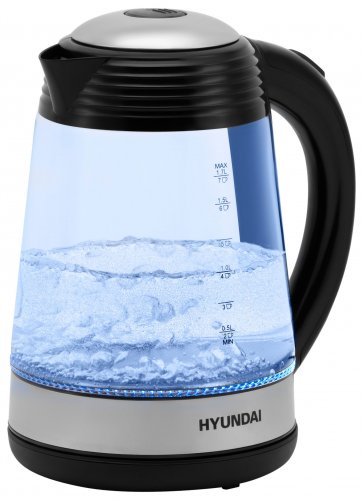 Чайник электрический Hyundai HYK-G3803 1.7л. 2200Вт черный/серебристый (корпус: стекло) фото 10