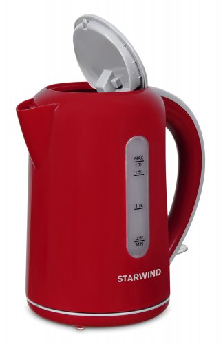 Чайник электрический Starwind SKG1021 1.7л. 2200Вт красный/серый (корпус: пластик) фото 3