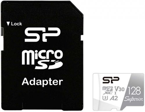 Флеш карта microSDXC 128Gb Class10 Silicon Power SP128GBSTXDA2V20SP Superior + adapter фото 2