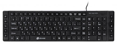 Клавиатура Оклик 530S черный USB slim Multimedia
