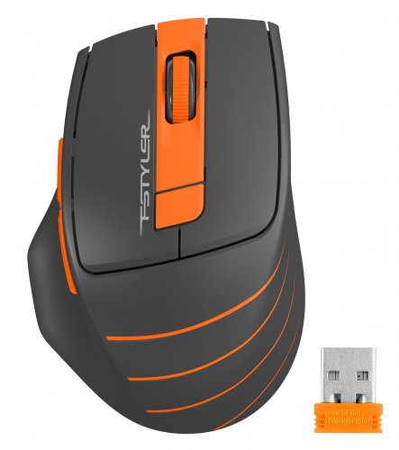 Мышь A4Tech Fstyler FG30 серый/оранжевый оптическая (2000dpi) беспроводная USB (6but) фото 3