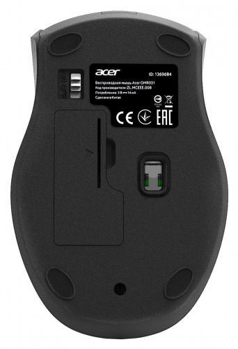 Мышь Acer OMR031 черный/синий оптическая (1600dpi) беспроводная USB (3but) фото 2