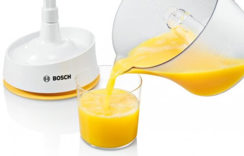 Соковыжималка цитрусовая Bosch MCP3000N 25Вт рез.сок.:800мл. белый/желтый фото 4