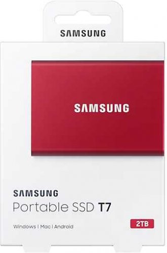 Накопитель SSD Samsung USB-C 2Tb MU-PC2T0R/WW T7 1.8" красный фото 12