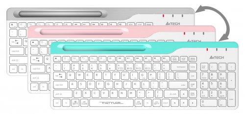 Клавиатура A4Tech Fstyler FBK25 белый/серый USB беспроводная BT/Radio slim Multimedia фото 4
