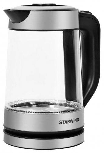 Чайник электрический Starwind SKG3081 1.7л. 1700Вт черный/серебристый (корпус: стекло) фото 4