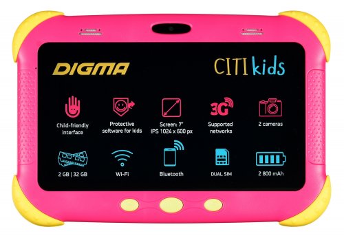 Планшет Digma CITI Kids MT8321 (1.3) 4C RAM2Gb ROM32Gb 7" IPS 1024x600 3G Android 9.0 розовый 2Mpix  фото 6