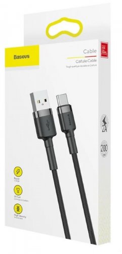 USB дата-кабель Baseus Cafule cable for Type-C (CATKLF-CG1) (2.0 м) Черный фото 3