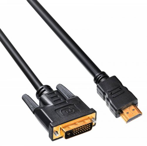 Кабель Buro HDMI-19M-DVI-D-10M HDMI (m) DVI-D (m) 10м феррит.кольца черный фото 2