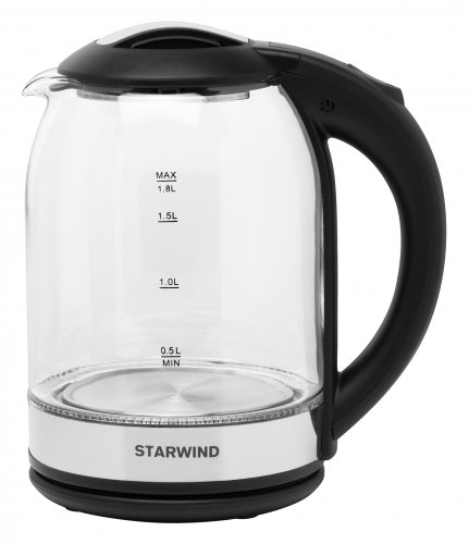 Чайник электрический Starwind SKG2051 1.8л. 1800Вт черный/серебристый (корпус: стекло) фото 5