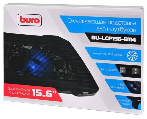 Подставка для ноутбука Buro BU-LCP156-B114 15.6"357x265x33мм 1xUSB 1x 140ммFAN 345г металлическая се фото 3