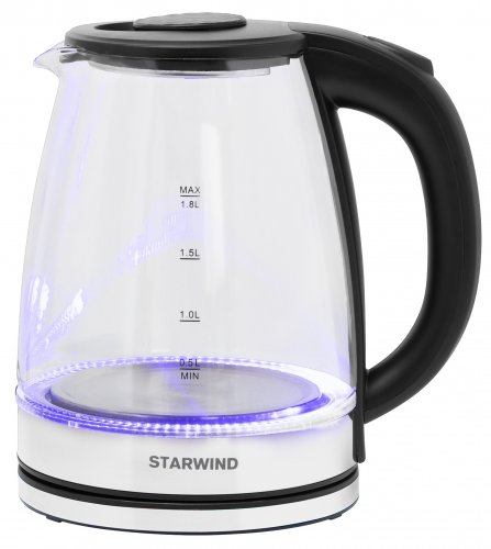Чайник электрический Starwind SKG2050 1.8л. 1800Вт черный/серебристый (корпус: стекло) фото 10