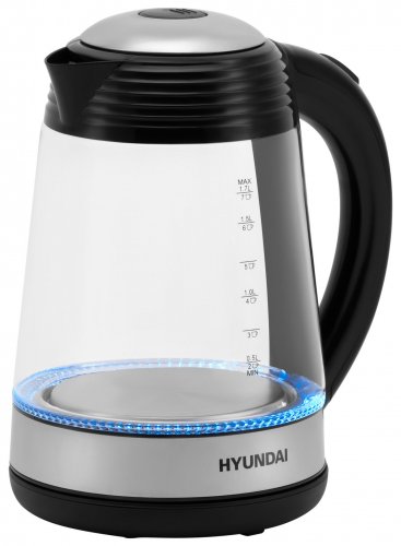Чайник электрический Hyundai HYK-G3803 1.7л. 2200Вт черный/серебристый (корпус: стекло) фото 8