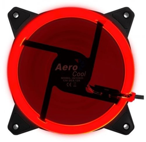 Вентилятор Aerocool Rev Red 120x120mm 3-pin 15dB 153gr LED Ret фото 5