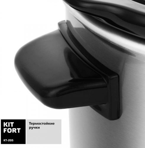 Медленноварка Kitfort КТ-205 1.5л 120Вт серебристый/черный фото 3