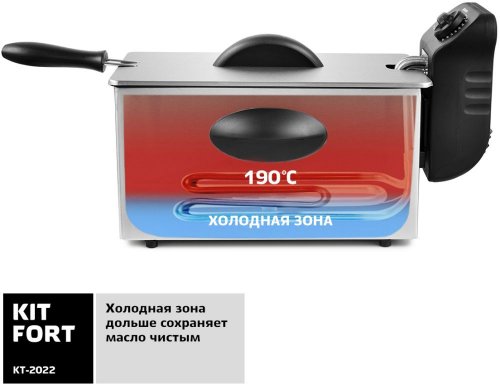 Фритюрница Kitfort КТ-2022 2000Вт черный/серебристый фото 5