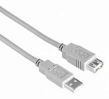 Кабель-удлинитель Hama H-200906 USB Type-A (m)/USB Type-A (f) 3м. серый (уп.:10шт) (00200906)