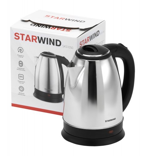 Чайник электрический Starwind SKS1050 1.8л. 1500Вт серебристый/черный (корпус: нержавеющая сталь/пла фото 7