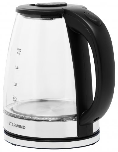 Чайник электрический Starwind SKG2050 1.8л. 1800Вт черный/серебристый (корпус: стекло) фото 8