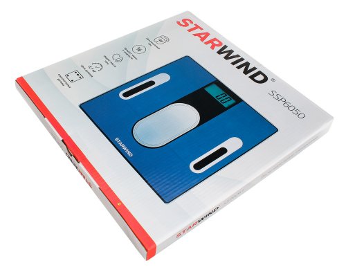Весы напольные электронные Starwind SSP6050 макс.180кг синий фото 3