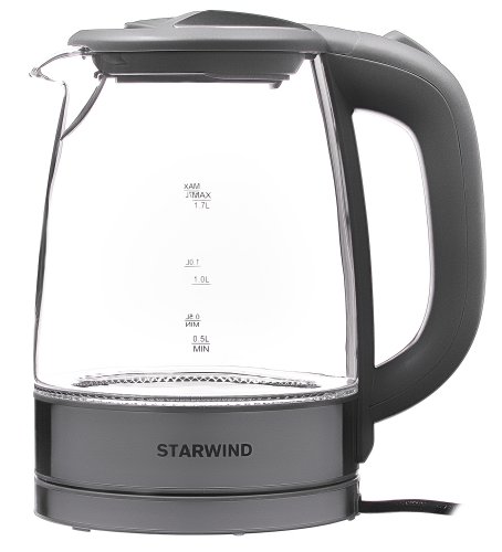 Чайник электрический Starwind SKG2315 1.7л. 2200Вт серый/серебристый (корпус: стекло) фото 3