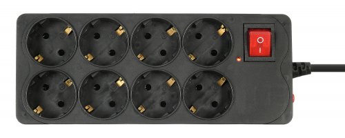 Сетевой фильтр Buro 800SH-1.8-B 1.8м (8 розеток) черный (коробка) фото 3