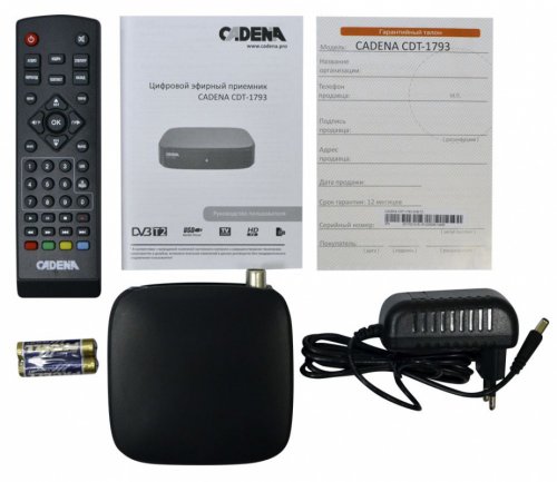 Ресивер DVB-T2 Cadena CDT-1793 черный фото 2