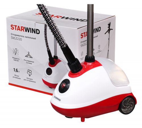 Отпариватель напольный Starwind SVG3220 1800Вт белый/красный фото 6