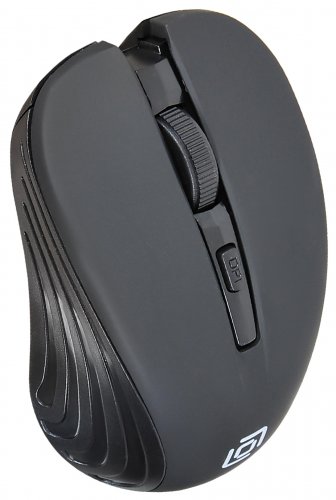Мышь Оклик 545MW черный оптическая (1600dpi) беспроводная USB для ноутбука (4but) фото 5