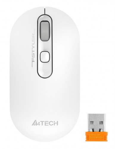 Мышь A4Tech Fstyler FG20 белый оптическая (2000dpi) беспроводная USB для ноутбука (4but) фото 4