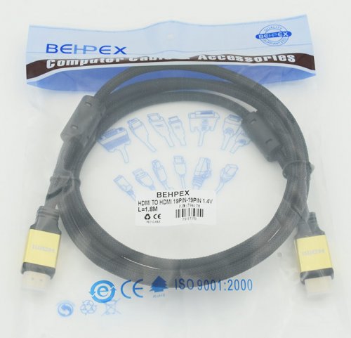 Кабель HDMI (m)/HDMI (m) 1.8м. феррит.кольца Позолоченные контакты фото 2