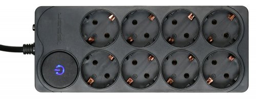 Сетевой фильтр Ippon BK-238 3м (8 розеток) черный (коробка) фото 2