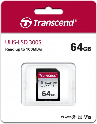 Флеш карта SDXC 64Gb Class10 Transcend TS64GSDC300S 300S w/o adapter фото 4