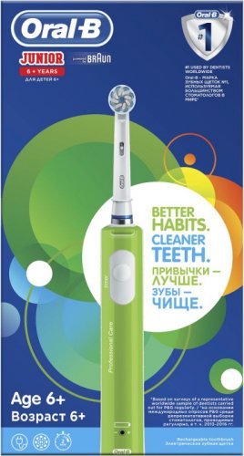 Зубная щетка электрическая Oral-B Junior зеленый/белый фото 4
