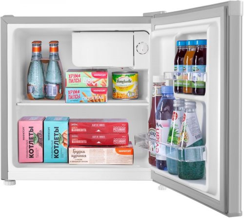 Холодильник MAUNFELD MFF50SL однокамерный DeFrosf, серебристый фото 2